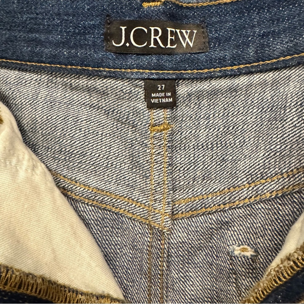 J Crew Denim Midi Skirt w/front slit Dark Wash SIze 27 - Picture 5 of 5